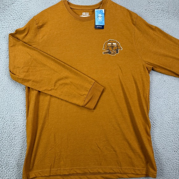 Izod Saltwater Mens Crew Neck Sweatshirt XL Brown Dog Sweater Long Sleeve NEW